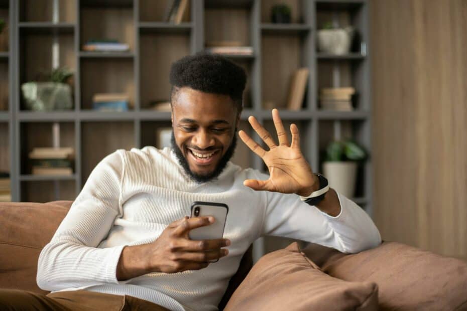 man on a video call