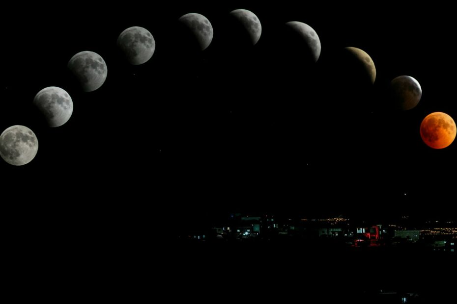 timelapse photography of moon